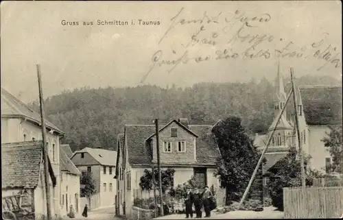 Ak Schmitten im Taunus Hessen, Teilansicht