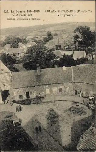 Ak Ablain Saint Nazaire Pas de Calais, Gesamtansicht, Der Krieg 1914-1915