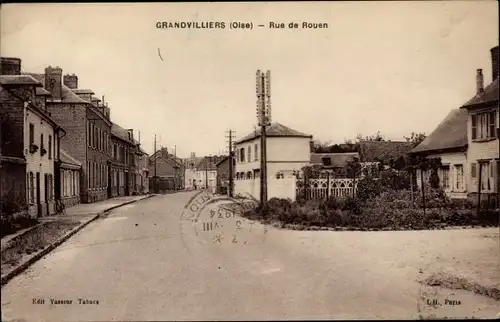 Ak Grandvilliers Oise, Rue de Rouen