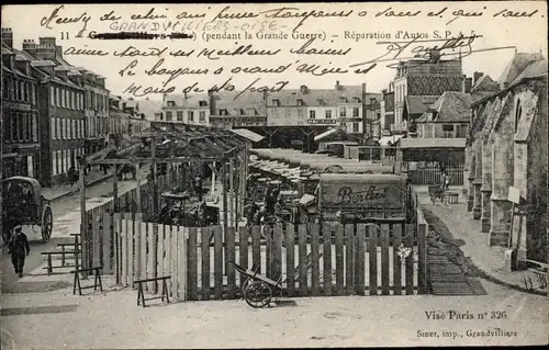 Ak Grandvilliers Oise, Autoreparatur