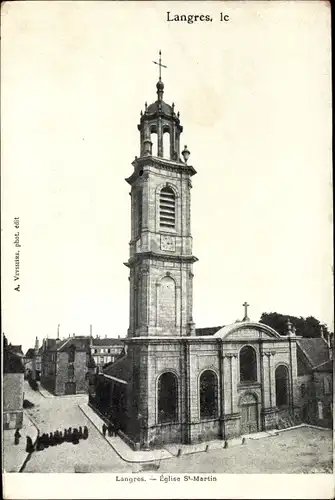 Ak Langres Haute Marne, St. Martinskirche