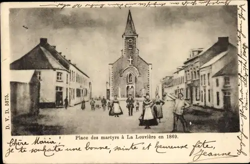 Ak La Louvière Wallonien Hennegau, Place des martys a La Louviere en 1869