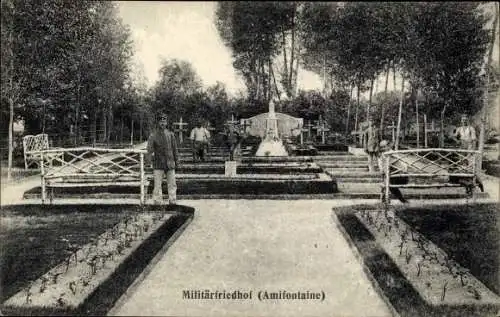 Ak Amifontaine Aisne, Militärfriedhof, 1. WK
