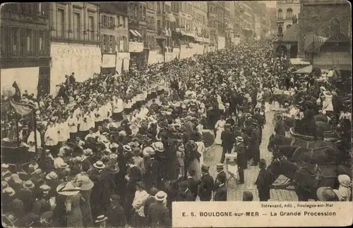 Ak Boulogne sur Mer Pas de Calais, Große Prozession