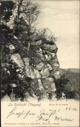 Ak Col de la Schlucht Vosges, Roche de la source