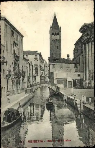 Ak Venezia Venedig Veneto, Rio S. Barnaba