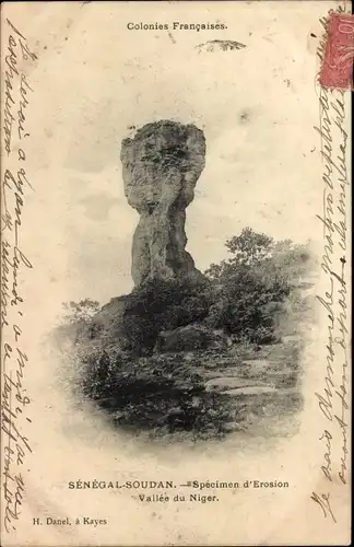 Ak Senegal, Sudan, Felsformation im Tal des Niger