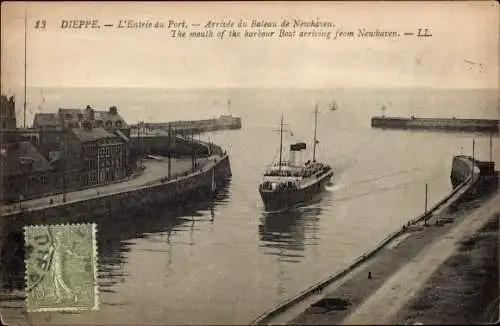 Ak Dieppe Seine Maritime, Hafeneinfahrt