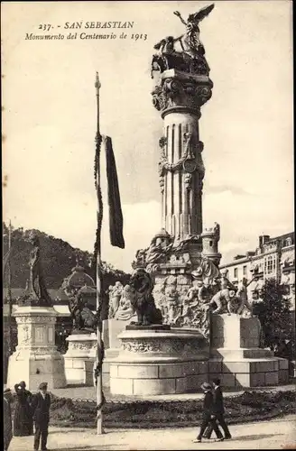 Ak Donostia San Sebastian Baskenland, Jahrhundertdenkmal 1913