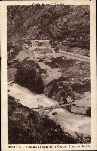 Ak Bossòst Bosost Katalonien, Wasserkraftwerk Lès, Staubecken