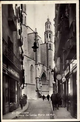 Ak Barcelona Katalonien Spanien, Kirche Santa Maria del Mar