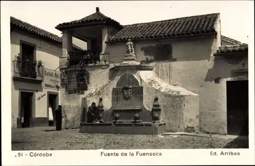 Ak Córdoba Andalusien Spanien, Fuenseca Brunnen