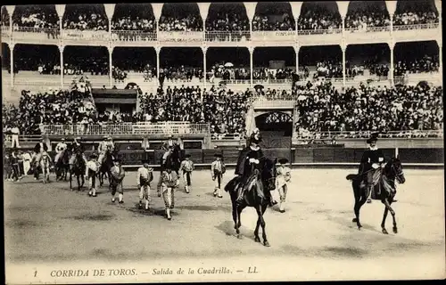 Ak Stierkampf, Corrida de Toros, Salida de la Cuadrilla
