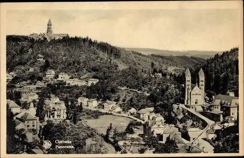 Ak Clervaux Luxemburg, Blick über die Stadt, Wald