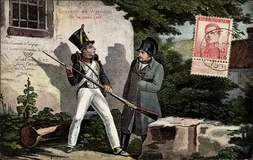 Künstler Ak Napoleon Bonaparte, Kaiser Napoleon I., Soldat mit Bajonett