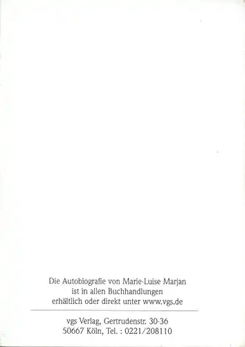 Ak Schauspielerin Marie Luise Marjan, Autogramm