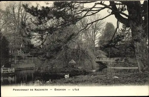 Ak Enghien les Bains Val d'Oise, Internat von Nazareth, Insel