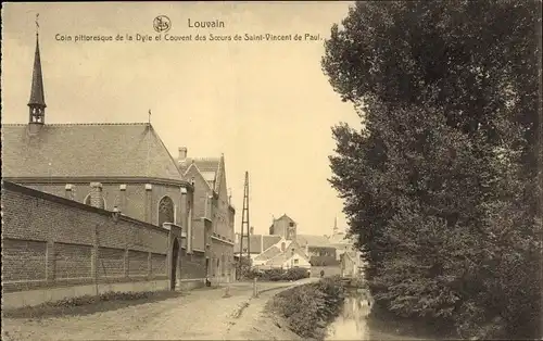 Ak Louvain Leuven Flämisch Brabant, Coin pittoresque de la Dyle et Couvent des Soecurs de Saint