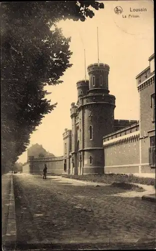 Ak Louvain Leuven Flämisch Brabant, La Prison, Vue de la rue