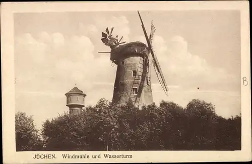Ak Jüchen Nordrhein Westfalen, Windmühle, Wasserturm