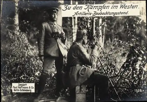 Ak Westfront, Artillerie-Beobachtungsstand, I WK