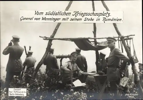 Ak Rumänien, General von Wenninger mit seinem Stab, I WK