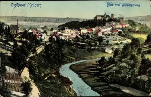 Ak Kyllburg in der Eifel, Ort vom Malbergerweg gesehen
