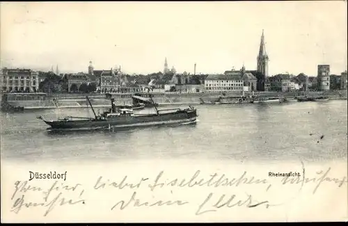 Ak Düsseldorf am Rhein, Rheinansicht