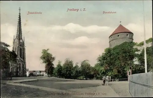 Ak Freiberg in Sachsen, Donatsturm, Jacobikirche