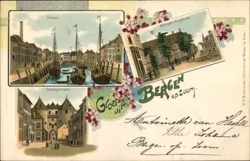 Litho Bergen op Zoom Nordbrabant, Hafen, Militärkrankenhaus