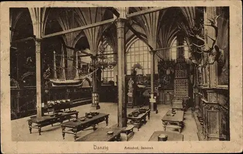 Ak Gdańsk Danzig, Artushof, Inneres