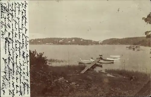 Foto Ak Cottbus in der Niederlausitz ?, Seepartie, Anlegestelle