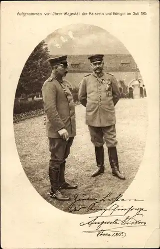 Ak Kaiser Wilhelm II., Generalfeldmarschall Paul von Hindenburg, Posen 1915