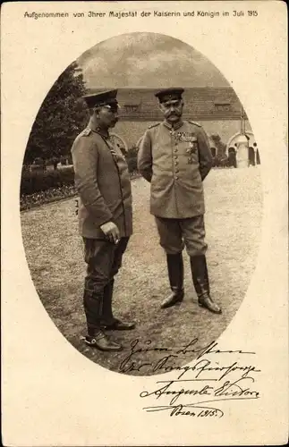 Ak Kaiser Wilhelm II., Generalfeldmarschall Paul von Hindenburg, Posen 1915