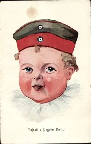 Künstler Ak Majestäts jüngster Rekrut, Junge in Uniform