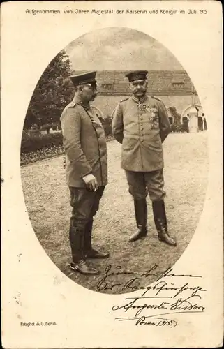 Ak Kaiser Wilhelm II., Generalfeldmarschall Paul von Hindenburg, Posen 1915