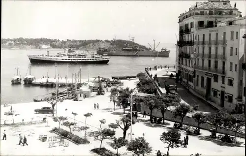 Foto Ak Korfu Griechenland, Hafen, Schiffe