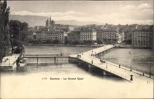 Ak Genf Genf Schweiz, Grand Quai
