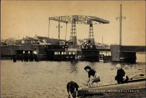 Ak Haarlem Nordholland Niederlande, Buitenrustbrug