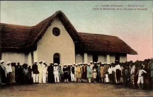 Ak Brazzaville Französisch Kongo, nach der Segnung der Mindouli-Kapelle