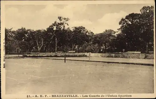 Ak Brazzaville Französisch Kongo, Sportplatz, Union Sportive