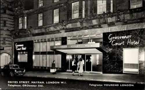 Ak London City England, Davies Street, Mayfair, Grosvenor Court Hotel