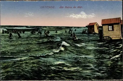 Ak Oostende Ostende Westflandern, Les Bains de Mer