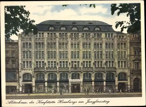 Ak Hamburg, Jungfernstieg, Alsterhaus, Kaufstätte, Waren