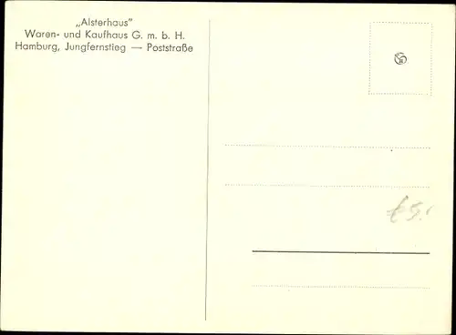 Ak Hamburg, Jungfernstieg, Alsterhaus, Kaufstätte, Waren