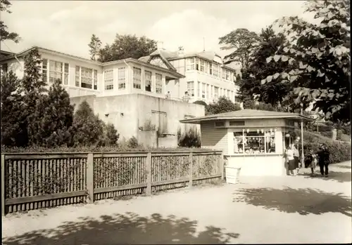 Ak Ostseebad Bansin Heringsdorf auf Usedom, FDGB-Erholungsheim Seeschloß, Kiosk