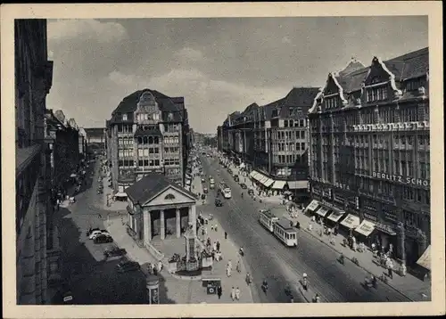 Ak Hamburg Mitte Altstadt, Mönckebergstraße, Straßenbahn, Passanten