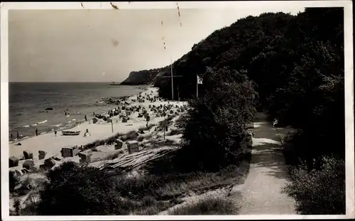 Foto Ak Ostseebad Göhren auf Rügen, Strand und Hövt