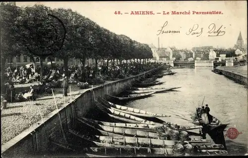 Ak Amiens Somme, Le Marche Parmentier