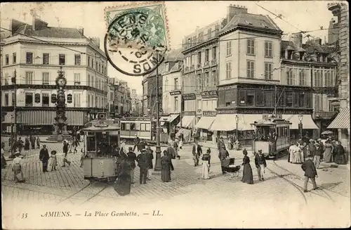 Ak Amiens Somme, Place Gambetta